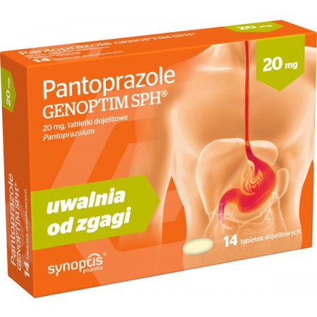 Pantoprazole Genoptim 14 tabletek d.w. 12.2026 r SN 18017