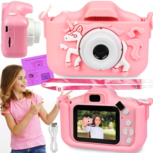 APARAT FOTOGRAFICZNY DZIECIĘCY JENOROŻEC RÓŻOWY KAMERA VIDEO PREMIUM XXXXXL