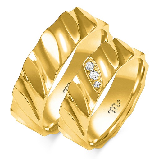 ZŁOTE OBRĄCZKI ŚLUBNE PRÓBA 585 DIAMENT M.JOPEK