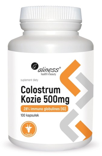 Aliness Kolostrum Kozie siara 500 mg 100 kapsułek