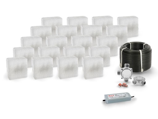 20x Świecąca Kostka Brukowa LED Akropol 14x14 BZ