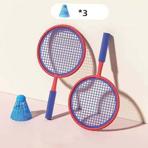 Zestaw do badmintona dla dzieci Rakieta do badmintona Birdies Zabawki sportowe w kolorze niebieskim i czerwonym