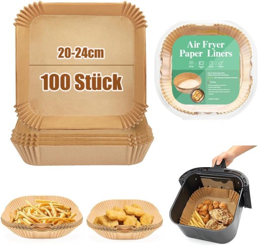 Papier do pieczenia Wkład do frytkownicy beztłuszczowej zestaw 100szt 20cm