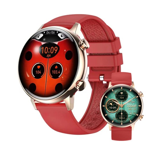 SMARTWATCH DAMSKI ROZMOWY MENU PL RÓŻOWE ZŁOTO