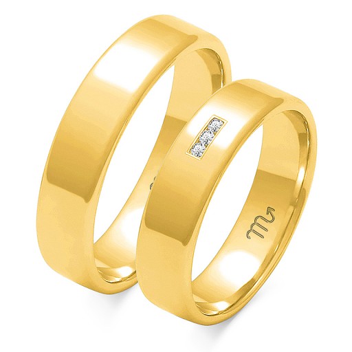 ZŁOTE OBRĄCZKI ŚLUBNE PRÓBA 585 DIAMENT M.JOPEK