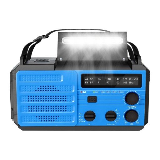 8000mAh Radio Awaryjne Solarne Pogodowe AM FM SOS z ładowarką USB i Kompas