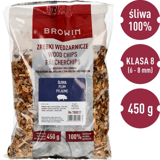 ZRĘBKI WĘDZARNICZE ŚLIWA DRZEWO OWOCOWE 450G KL.8