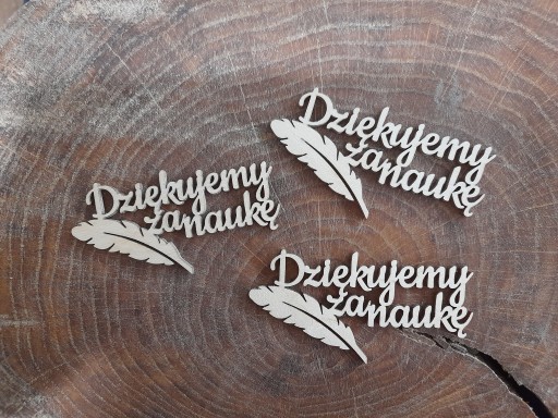 Drewniany napis Dziękujemy za naukę 4cm mały