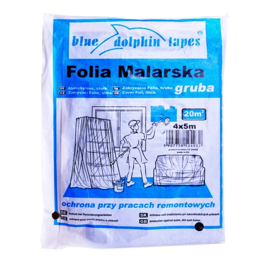 FOLIA MALARSKA GRUBA BLUE DOLPHIN 4M X 5M