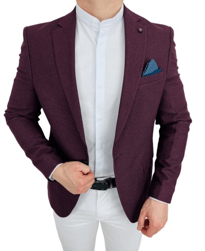 Bordowa marynarka meska elegancka - 50