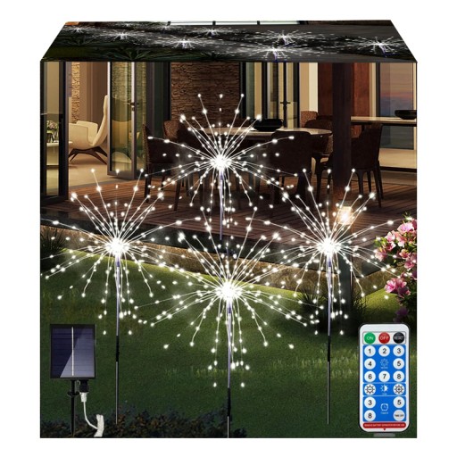 4W1 LAMPA SOLARNA OZDOBA OGRODOWA DRZEWKO DMUCHAWCE FAJERWERKI 480 LED