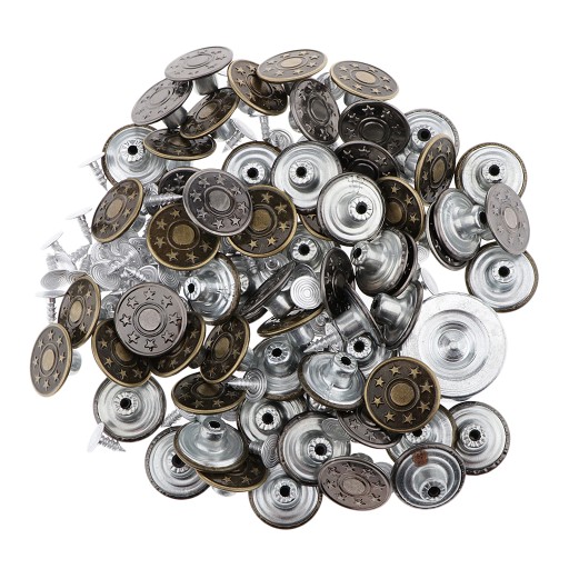 60pcs Jeans Buttons Metal Buttons Snap Button For
