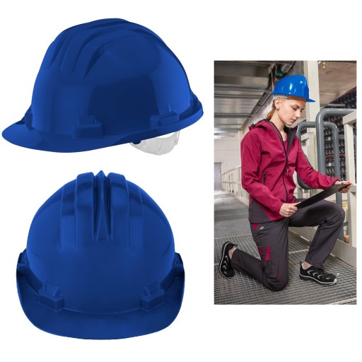 NEO Kask ochronny atestowany niebieski hełm BHP