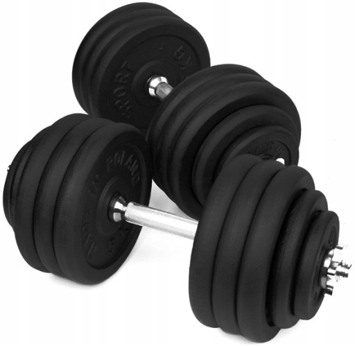 HANTLE ŻELIWNE 2x50kg gryf Talerze zestaw 100kg