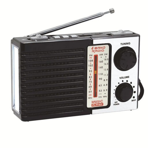 Radio bluetooth w stylu retro w kolorze czarnym