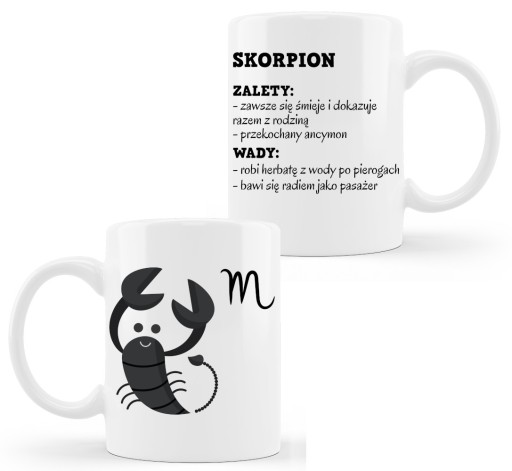 Kubek znaki zodiaku zodiak SKORPION śmieszny