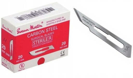 SWAN MORTON SKALPEL NÓŻ CHIRURGICZNY 100szt NR 15A