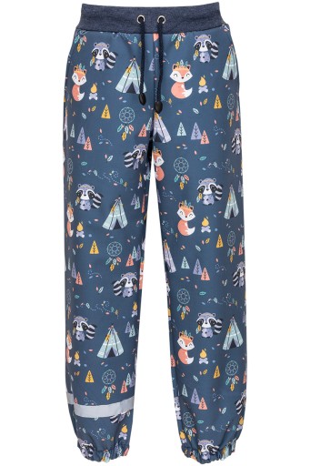 SPODNIE TREKINGOWE SOFTSHEL KIESZEŃ tipi, szopy, boho, liski, scandi r. 128