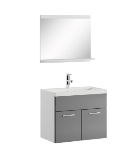 Szafka łazienkowa z umywalką lustrem szary 60 cm