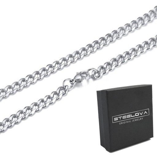 ŁAŃCUSZEK PŁASKA PANCERKA ZE STALI 316L (3 mm)