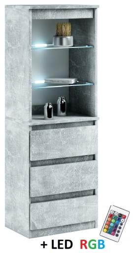 031-079 WITRYNA LED/3s + oświetlenie RGB - BETON