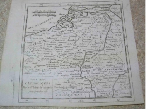 Holandia mapa Roberta de Vaugondy 1750 r