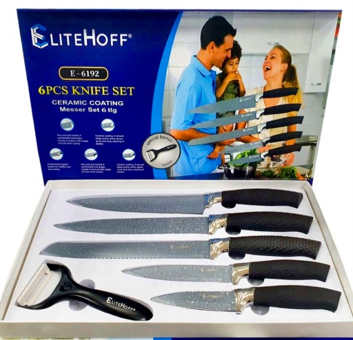 Komplet noży w pudełku Elitehoff PREMIUM LINIA 6 i więcej szt.