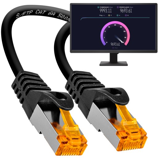 KABEL ETHERNET SIECIOWY INTERNETOWY LAN SKRĘTKA PATCHCORD CAT 6a 1,5M VAYOX