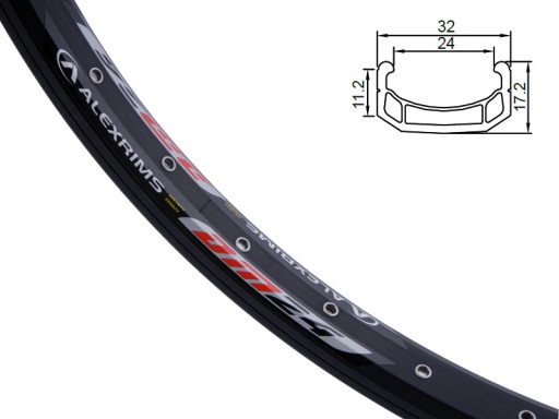 Obręcz koło rowerowe ALEXRIMS DM24 24 48otw CNC