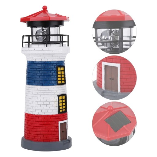 360 STOPNI LATARNIA MORSKA LED OBROTOWA SOLARNA