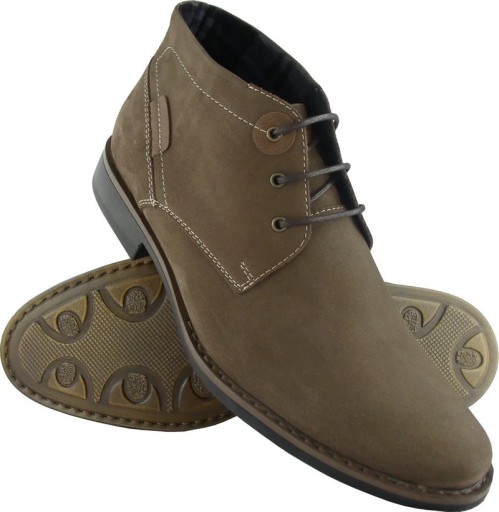 BUTY TRZEWIKI MĘSKIE SKÓRA OLIWKA 44 29,5 cm PAN