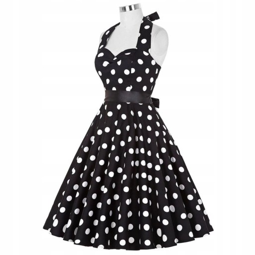 Sukienka w Stylu Retro w Grochy