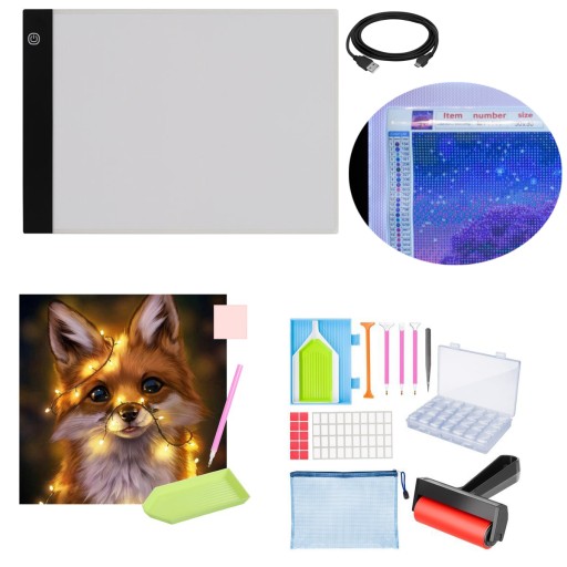 TABLICA LED Z AKCESORIAMI + HAFT DIAMENTOWY LIS