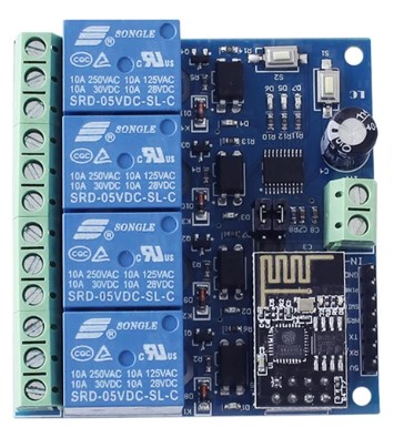 Moduł czterech przekaźników z WiFi ESP-01 ESP8266