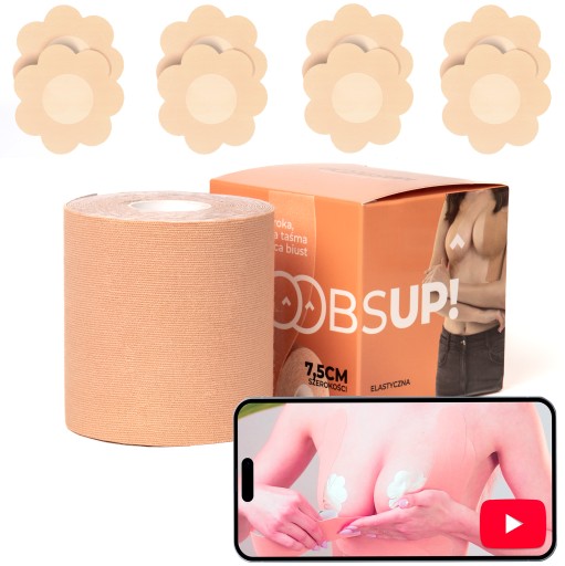 BOOBSUP TAŚMA DO BIUSTU 7,5 CM TAPE TAPING PIERSI