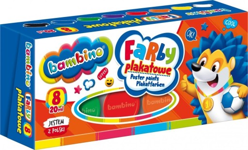 Farby plakatowe BAMBINO 8 kolorów (04995)