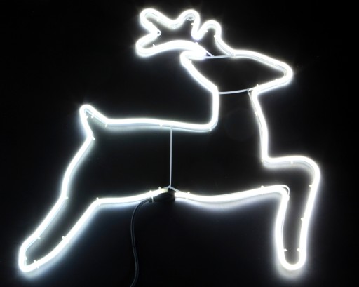 RENIFER OZDOBA ŚWIECĄCA NEON LED FIGURA 60x70cm