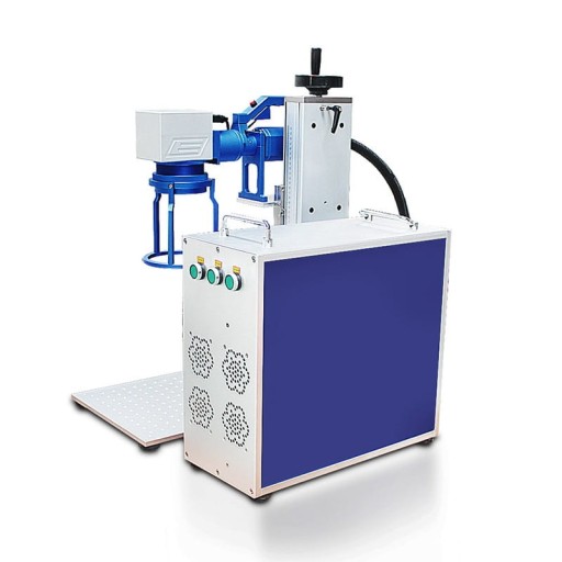Znakowarka przenośna fiber laser 50W ze stołem regulacyjnym