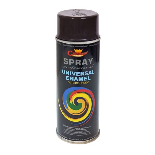FARBA SPRAY UNIWERSALNA CHAMPION CZARNY POŁYSK RAL 9005 400ML