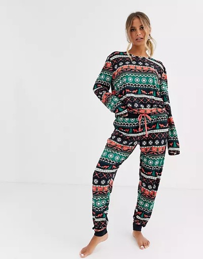 CHELSEA PEERS_PIŻAMA CIĄŻOWA FAIRISLE CHRISTMAS XS