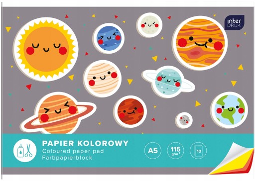 ZESZYT PAPIERÓW KOLOROWYCH A5 INTERDRUK MIX