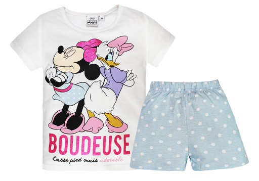 MYSZKA MINNIE SPODENKI BLUZKA PIŻAMA DZIECIĘCA 128