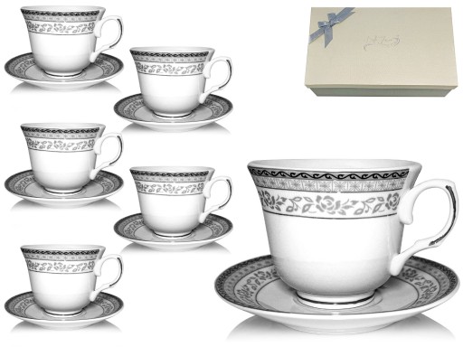 Kpl. Filiżanka + spodek porcelana 220 ml 6 szt.