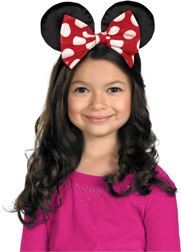 STRÓJ KARNAWAŁOWY DLA DZIEWCZYNKI MYSZKA MINNIE OPASKA USZY Z KOKARDKĄ