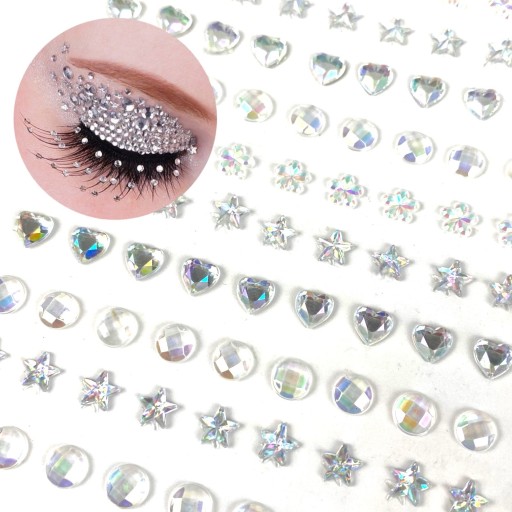 KRYSZTAŁKI NAKLEJKI DIAMENCIKI TWARZ OCZY 3D