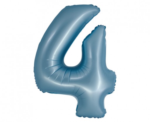 Balon foliowy Smart Cyfra 4 niebieska matowa 76cm