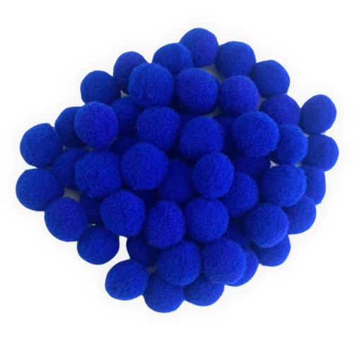 POMPONY KOLOROWE GRANATOWE POMPONIKI 60 szt 1,5cm