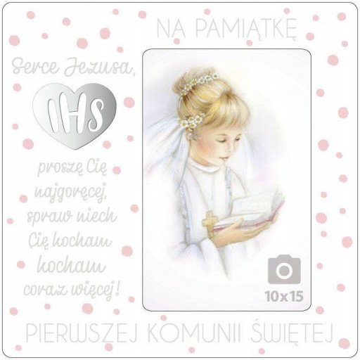 RAMKA NA ZDJĘCIE - PAMIĄTKA PIERWSZEJ KOMUNII ŚW.
