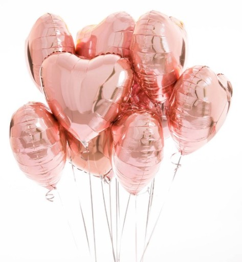 BALONY SERCA ROSE GOLD Walentynki 12 sztuk Na Hel