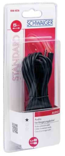 Schwaiger KHA4036 533 kabel audio Jack 5 m 3.5mm Czarny